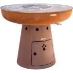 Barbecue brasero en acier  Nero Hauteur 68 cm Diamètre 102 cm.