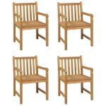 Ensemble de salle à manger de jardin 5 pcs Bois de teck solide – Image 3