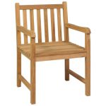 Ensemble de salle à manger de jardin 5 pcs Bois de teck solide – Image 4
