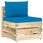 Salon de jardin 12 pcs avec coussins Bois imprégné de vert – Image 6