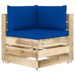 Salon de jardin 12 pcs avec coussins Bois imprégné de vert – Image 4