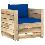 Salon de jardin 12 pcs avec coussins Bois imprégné de vert – Image 6