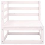 Salon de jardin 13 pcs Blanc Bois de pin massif – Image 5