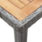 Salon de jardin 7 pcs avec coussins Résine tressée Gris – Image 6
