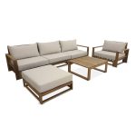 Salon de jardin en bois 5 places