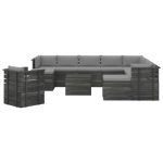 Salon de jardin palette 12 pcs avec coussins Bois de pin massif – Image 3