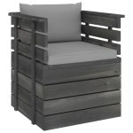 Salon de jardin palette 12 pcs avec coussins Bois de pin massif – Image 4