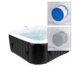 Spa gonflable carré 4 personnes piscine 600L jacuzzi massage extérieur 150x150cm – Image 5