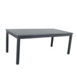 Table de jardin extensible aluminium 220/320cm + 12 fauteuils empilables textilène Gris Anthracite – Image 4
