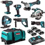 Pack 7 machines DLX7019TX1 MAKITA ( DDF486 + DTD153 + DGA504 + DJV182 + DHS660 + DKP181 + DTM52 )